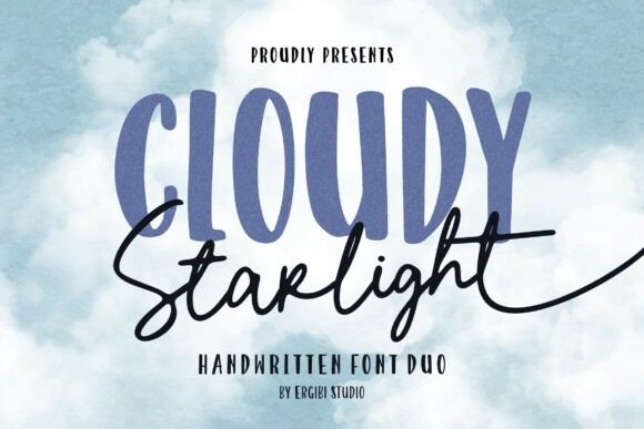 Cloudy Starlight: Elevating Design with a Handwritten Font Duo